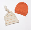 newborn baby cotton hats tie top 2 pcs