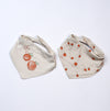 cotton baby bibs peach design 2 pcs