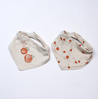 cotton baby bibs peach design 2 pcs