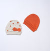 newborn baby cotton hats peach 2 pcs