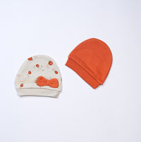 newborn baby cotton hats peach 2 pcs