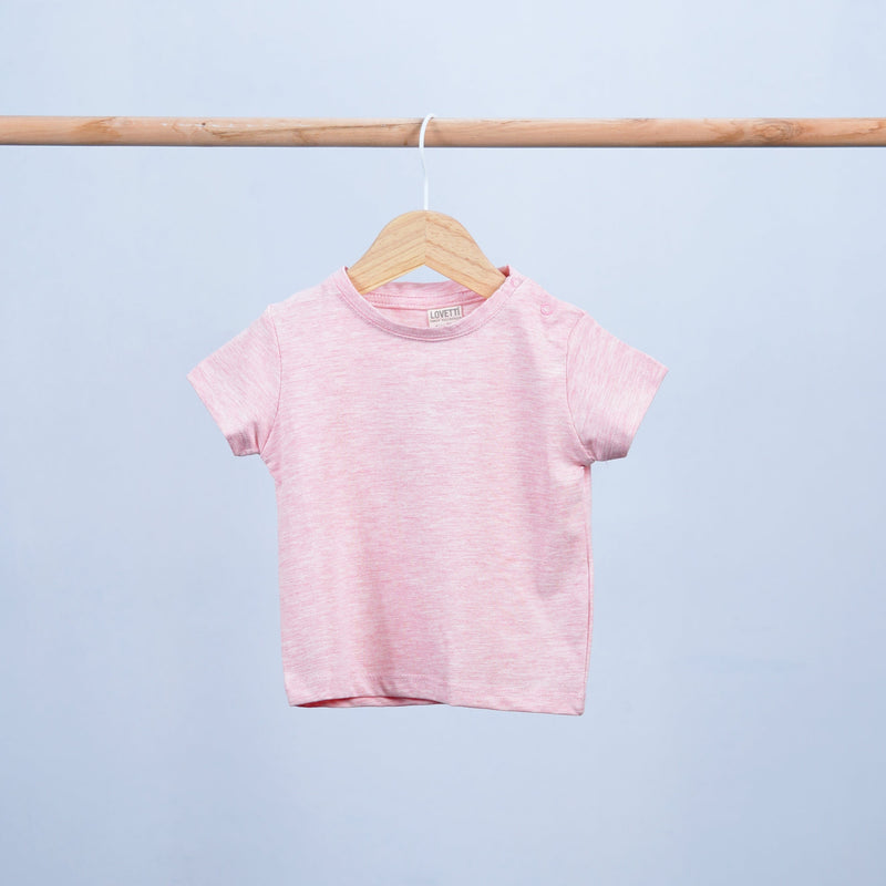 short sleeve baby t-shirt with buttons round neck