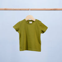 short sleeve baby t-shirt with buttons round neck