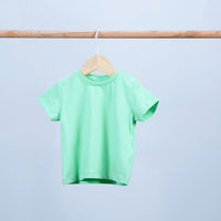 short sleeve baby t-shirt with buttons round neck
