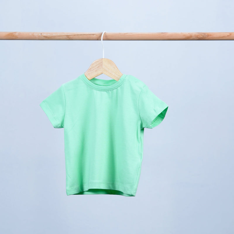 short sleeve baby t-shirt with buttons round neck
