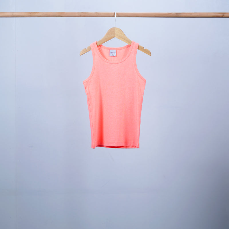 sleeveless basic t-shirt with racerback for girl