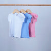 short sleeve basics t-shirt for baby girl with side buttons