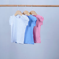 short sleeve basics t-shirt for baby girl with side buttons