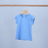 short sleeve basics t-shirt for baby girl with side buttons