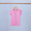 short sleeve basics t-shirt for baby girl with side buttons