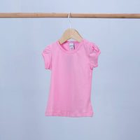 short sleeve basics t-shirt for baby girl with side buttons