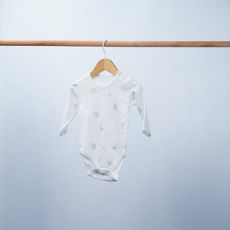 long sleeve cotton bodysuit panda