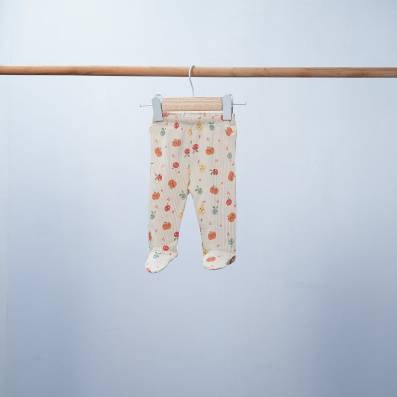 set of 3 baby soft cotton pants with feet