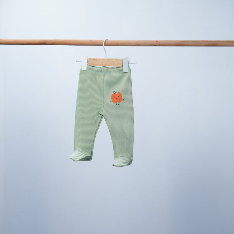 set of 3 baby soft cotton pants with feet