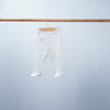 white organic joggers for baby with feet