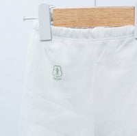 white organic joggers for baby with feet