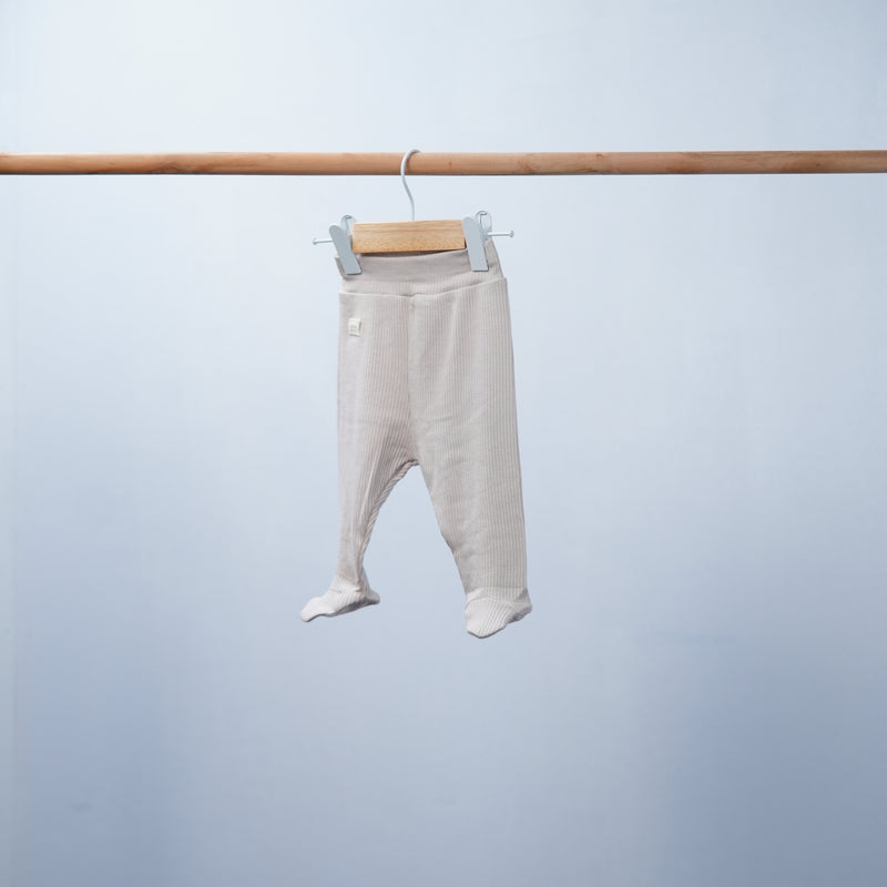 soft cotton joggers with feet for baby