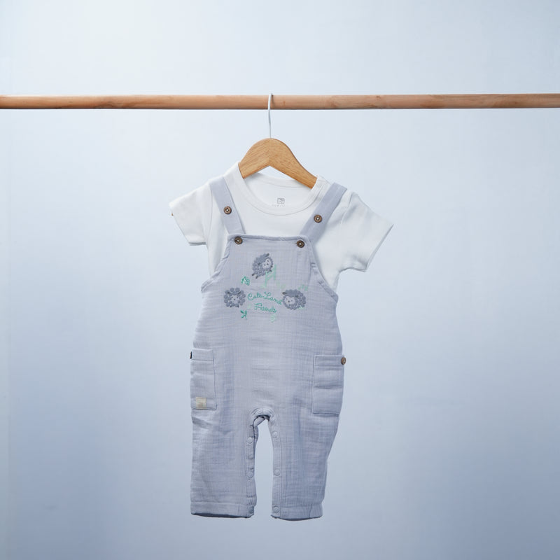 muslin salopette for baby