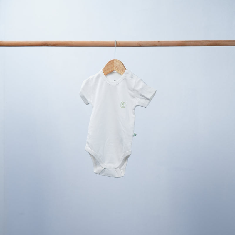 short sleeve white bodysuit for baby