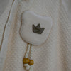 fleece romper for baby unisex beige color