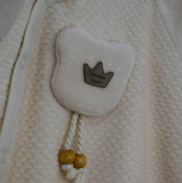 fleece romper for baby unisex beige color