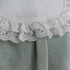 fleece romper for baby girl green with dentelle