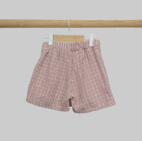toddler girl pink skirt with built in short and three button classic and elegant