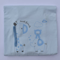 double face cotton blanket for baby 85*90cm blue baby boy
