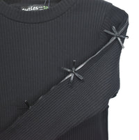 girl sweatshirt with sleeve design soft cotton available in black and white