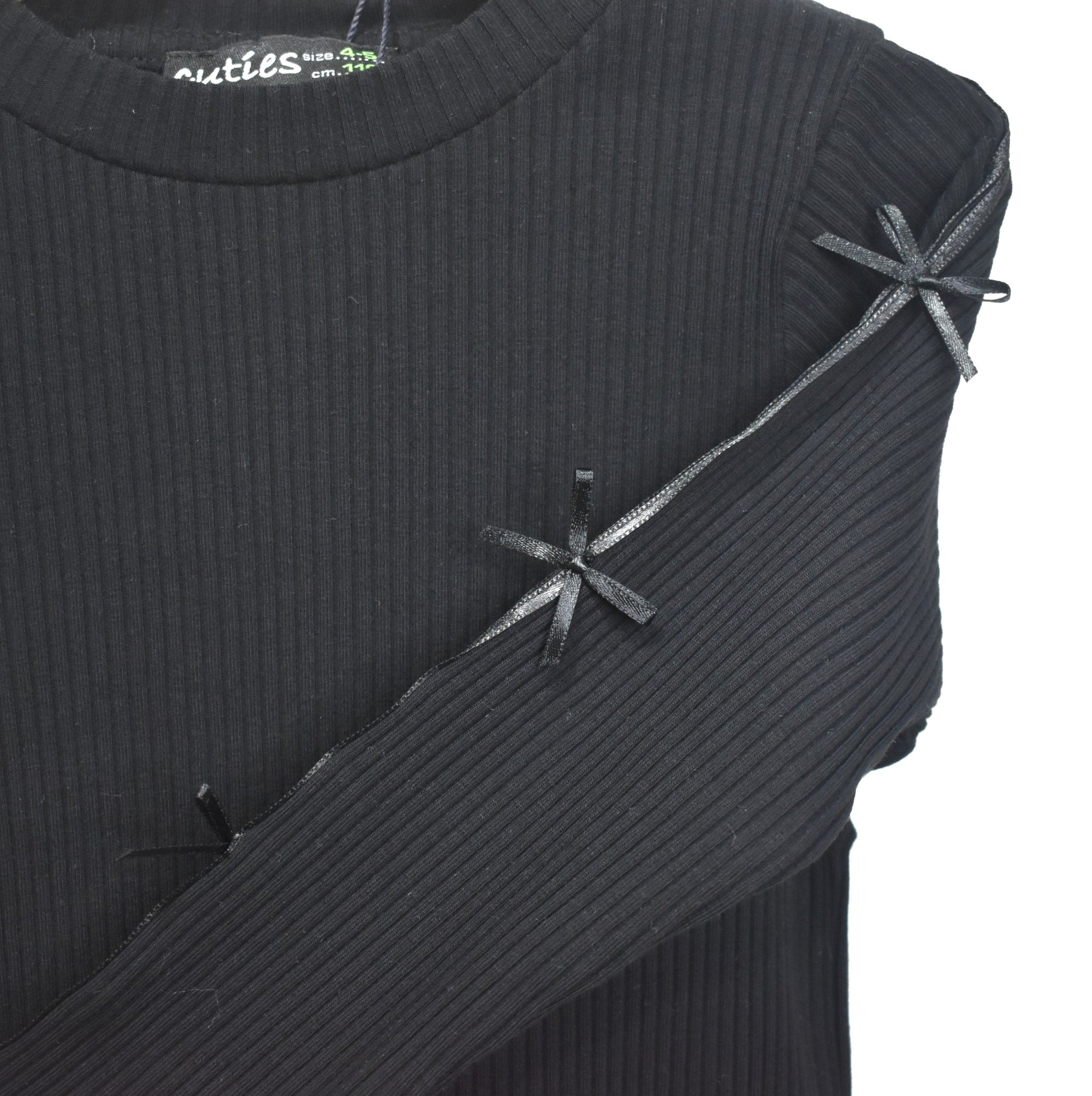 girl sweatshirt with sleeve design soft cotton available in black and white