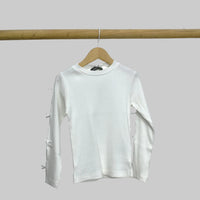 girl sweatshirt with sleeve design soft cotton available in black and white