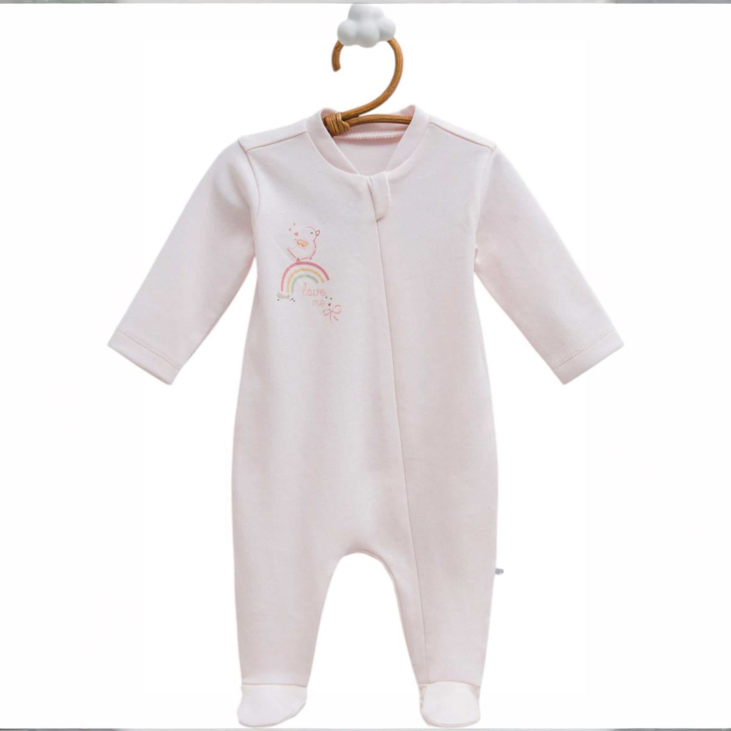 Cotton sleep suit overall pink for baby girl zipper cute romper long sleeve