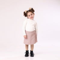 toddler girl pink skirt with built in short and three button classic and elegant