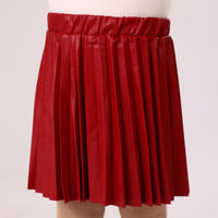 toddler Girl Skirt Red Leather