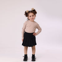 long sleeve sweatshirt for girl with sleeve design beige color