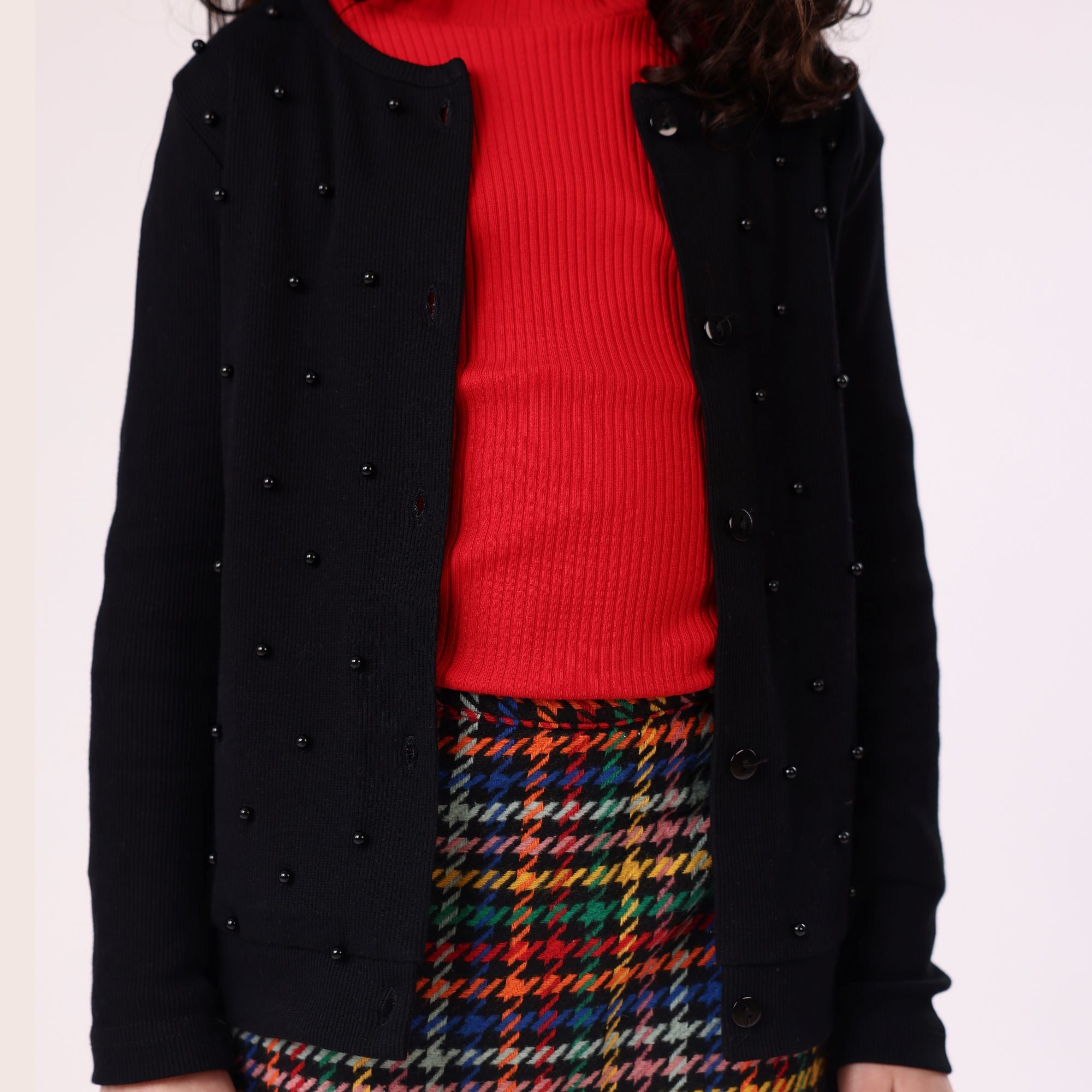 cardigan black for girl with design