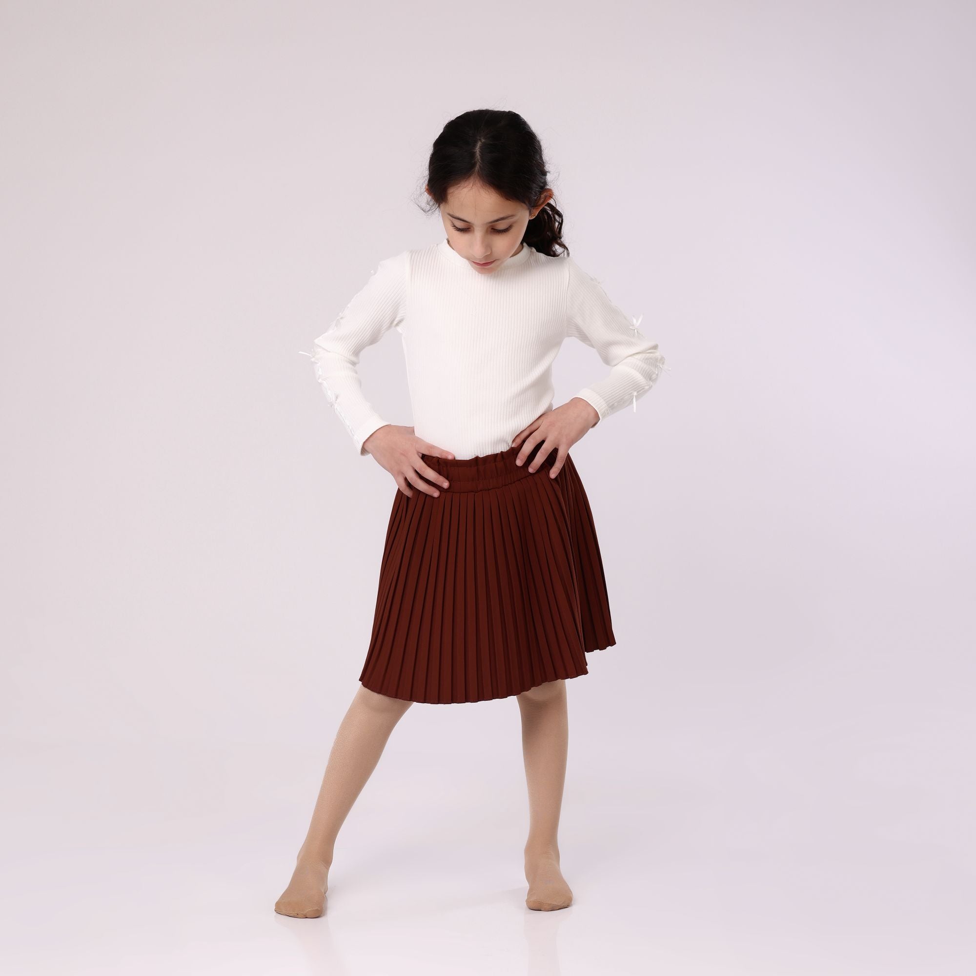 Girl Skirt  brown soft design soft from 6Y to 14Y