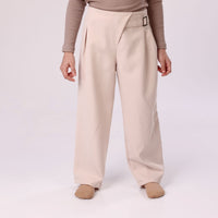 Classic Beige pants for girl with waist designs