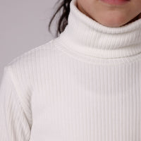 high neck warm sweatshirt long sleeve high quality cotton white
