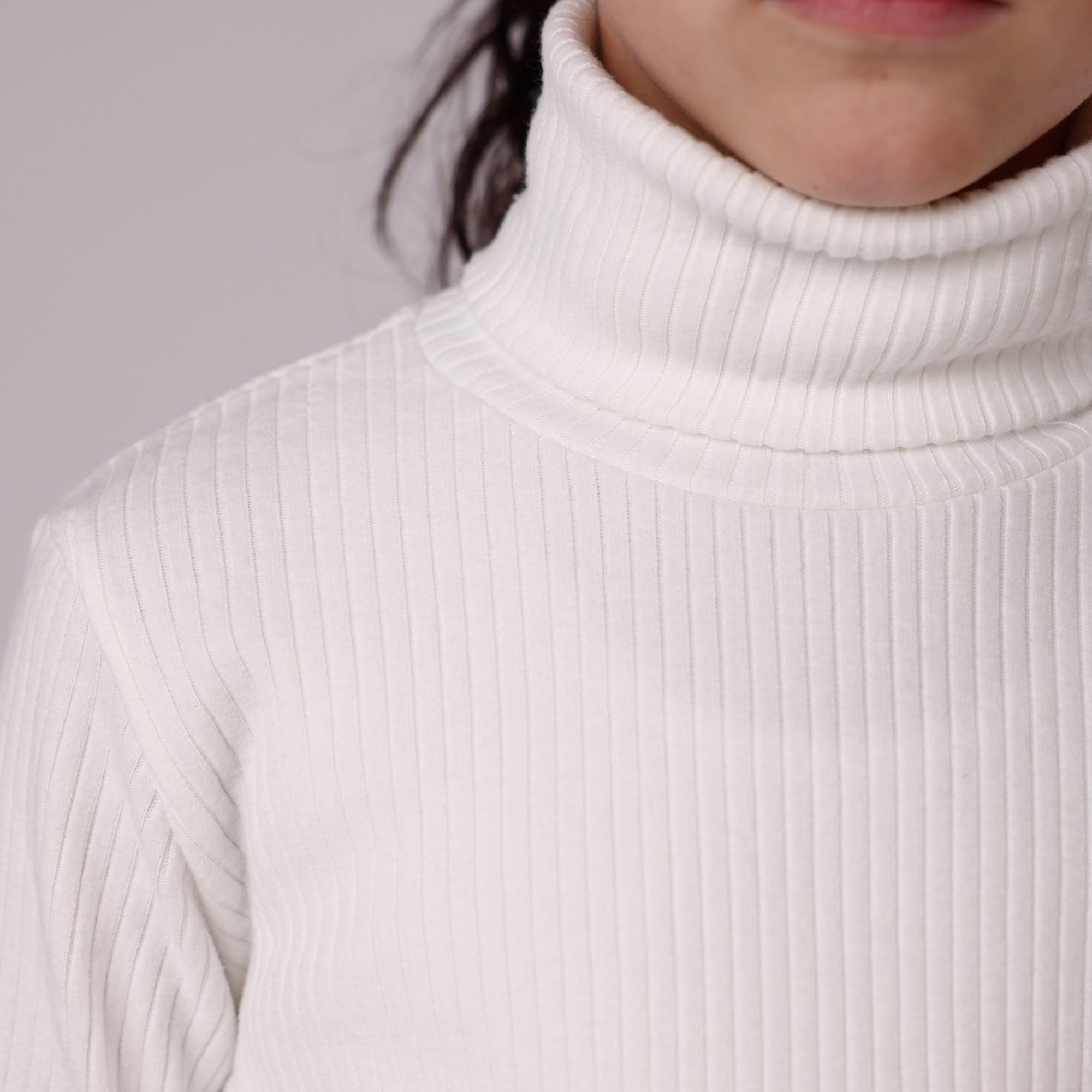 high neck warm sweatshirt long sleeve high quality cotton white