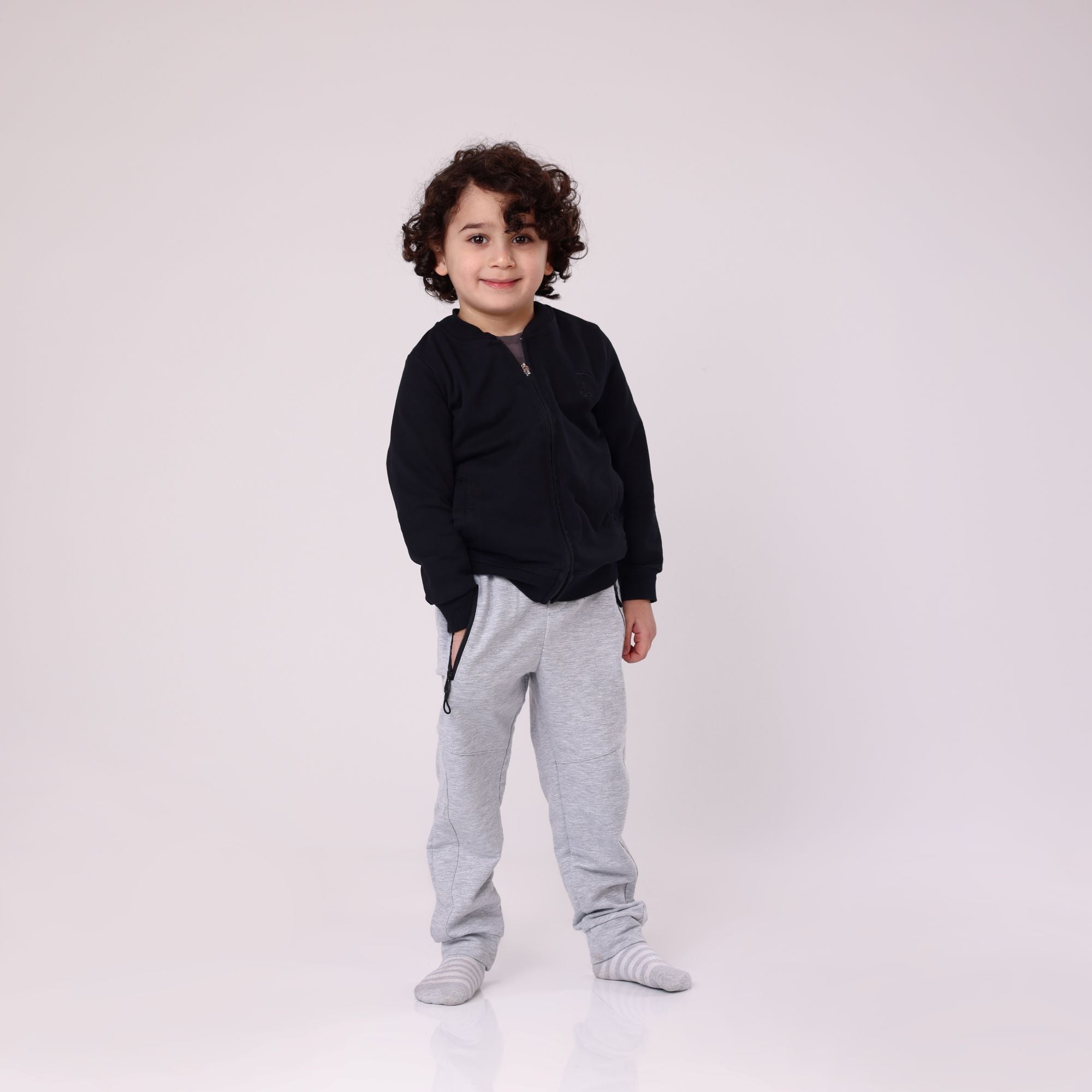 sweatshirt black for boy with zipper casual daily