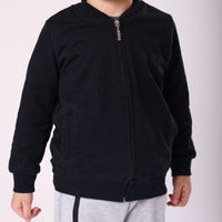 sweatshirt black for boy with zipper casual daily