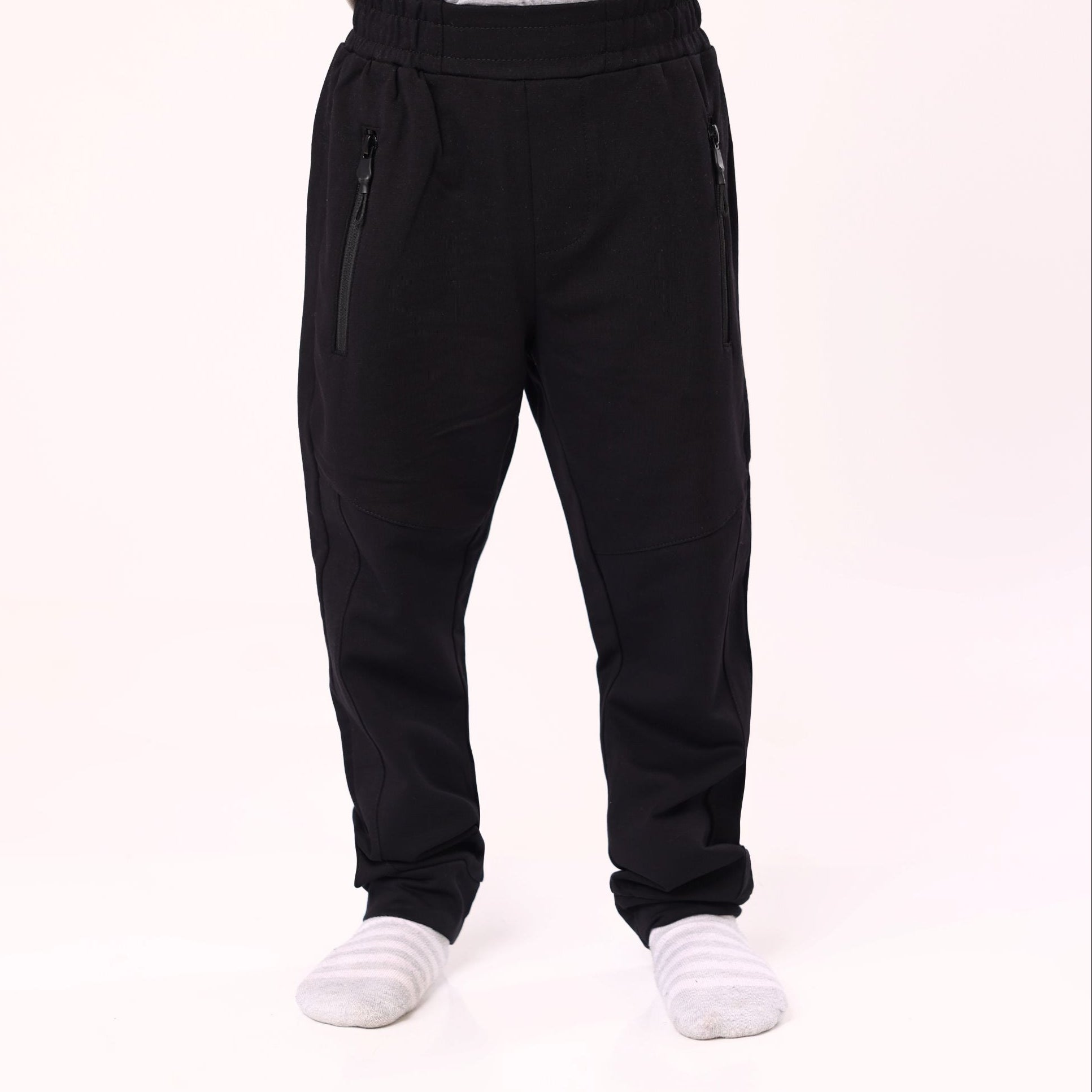 casual joggers for boy with zipper pockets