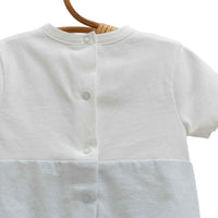 One piece romper blue for baby boy short sleeve car design soft cotton