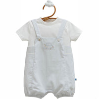 One piece romper blue for baby boy short sleeve car design soft cotton