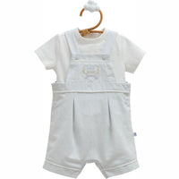 One piece romper blue for baby boy short sleeve soft cotton saltpeter design