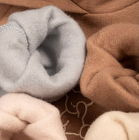 Three thread fleece bear blue set hooded