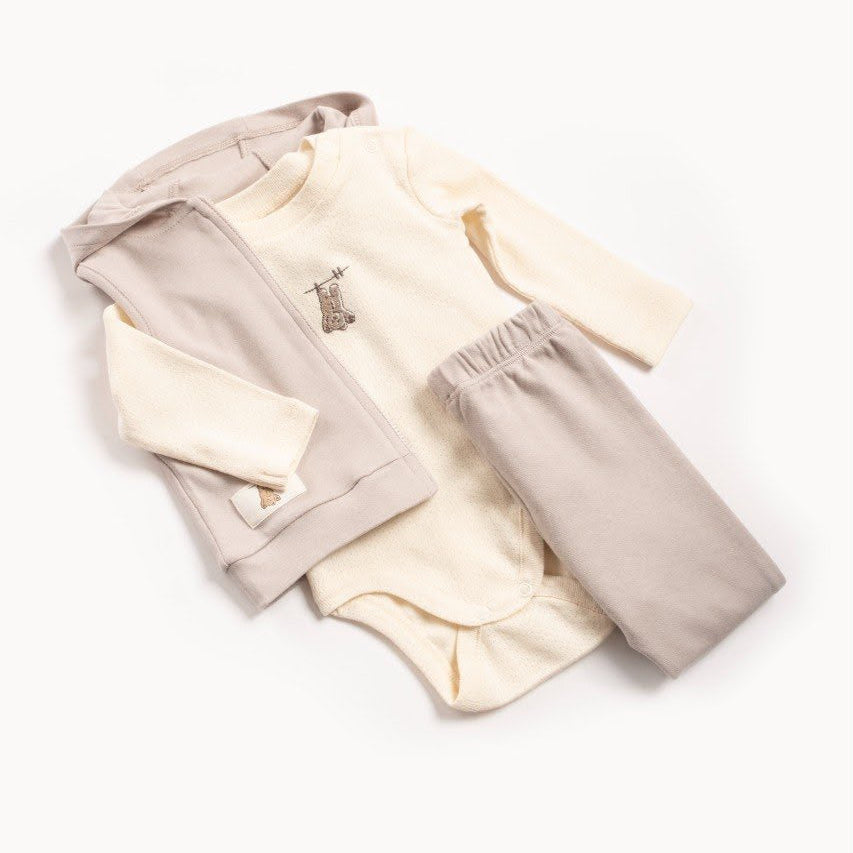 3 pieces set for baby boy koala cotton hooded