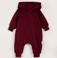 Woolly romper hooded with zipper for baby