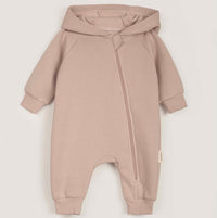 Woolly romper hooded with zipper for baby